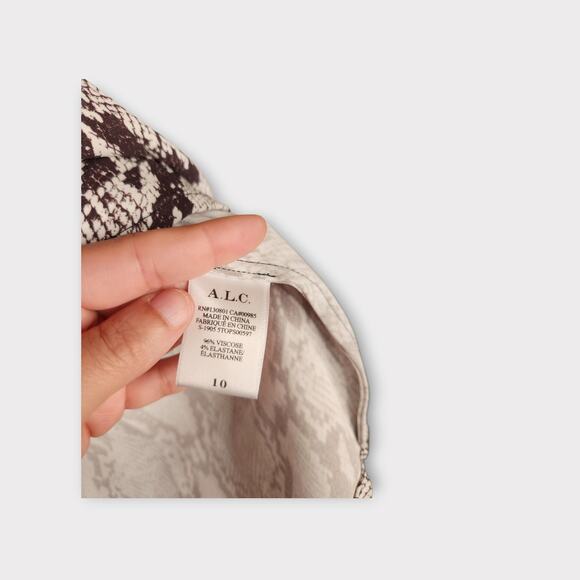 A.L.C Womens Anise Snakeskin Print Halter Neck Sleeveless Blouse 10 Statement - Picture 6 of 11